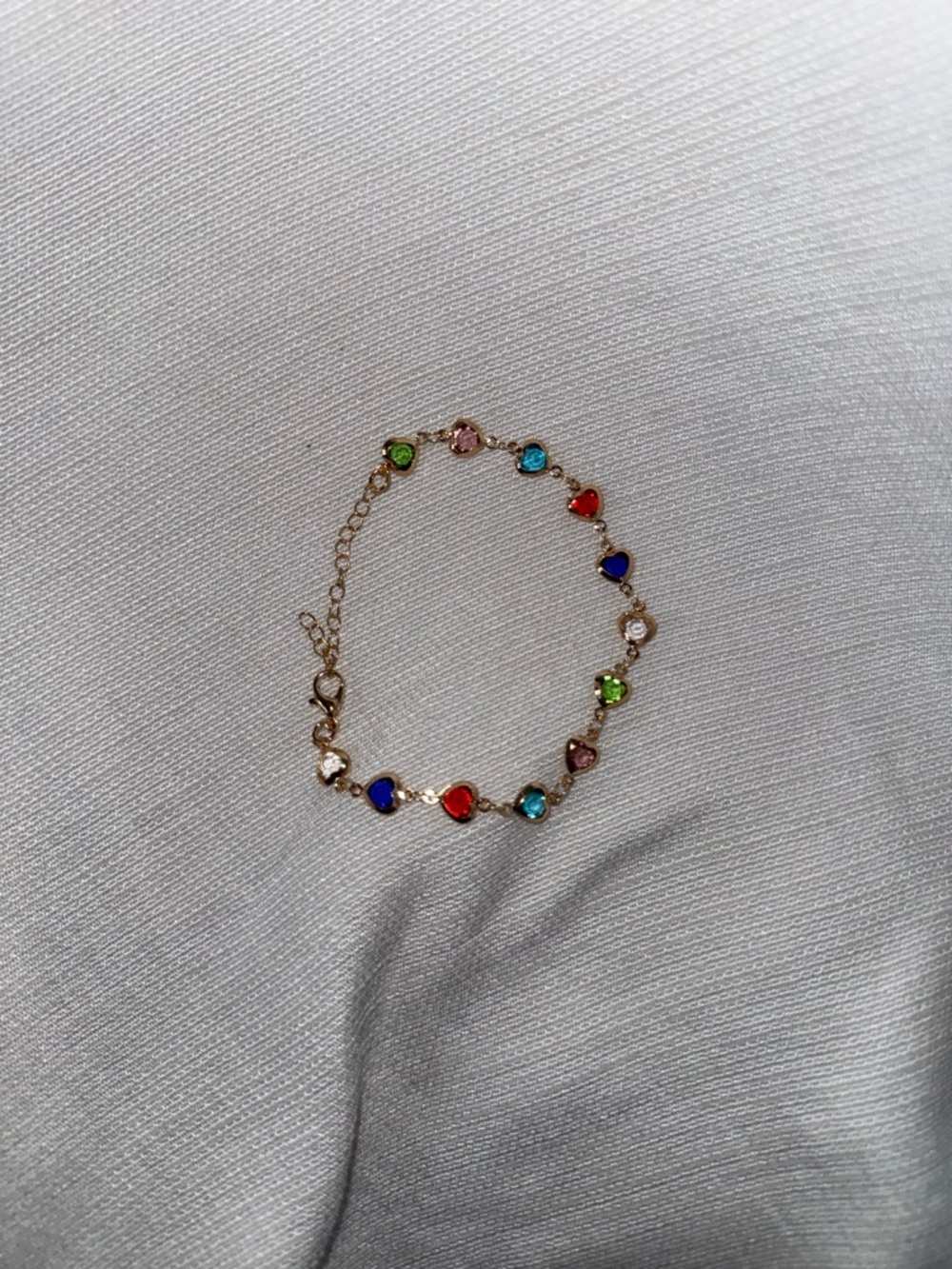 Multicolor Heart Crystal Gold Bracelet - Picture 3 of 4
